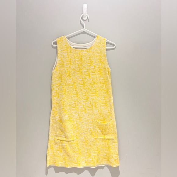 Zara Dresses & Skirts - Zara Yellow Sleeveless Textured Cotton Dress with Pockets